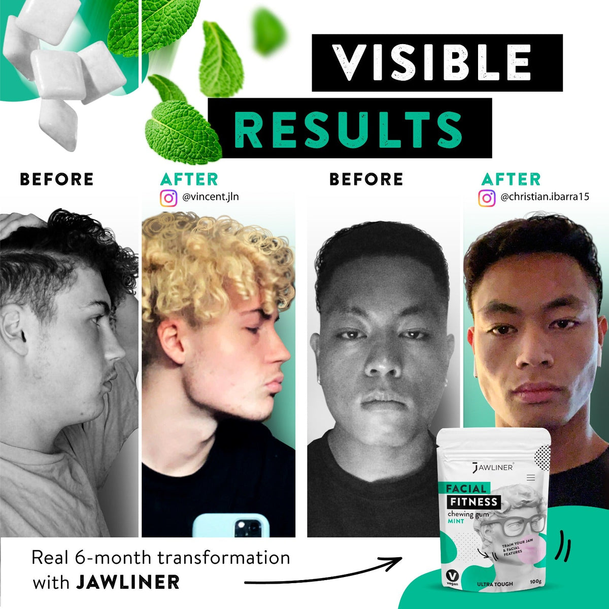 JAWLINER® - Bretts Jawline Chewing Gum - Get a chiseled Jawline