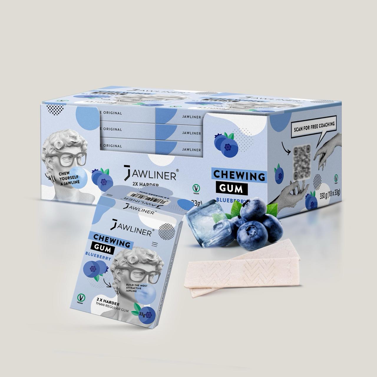 JAWLINER® Chewing Gum Blueberry Medium Hard