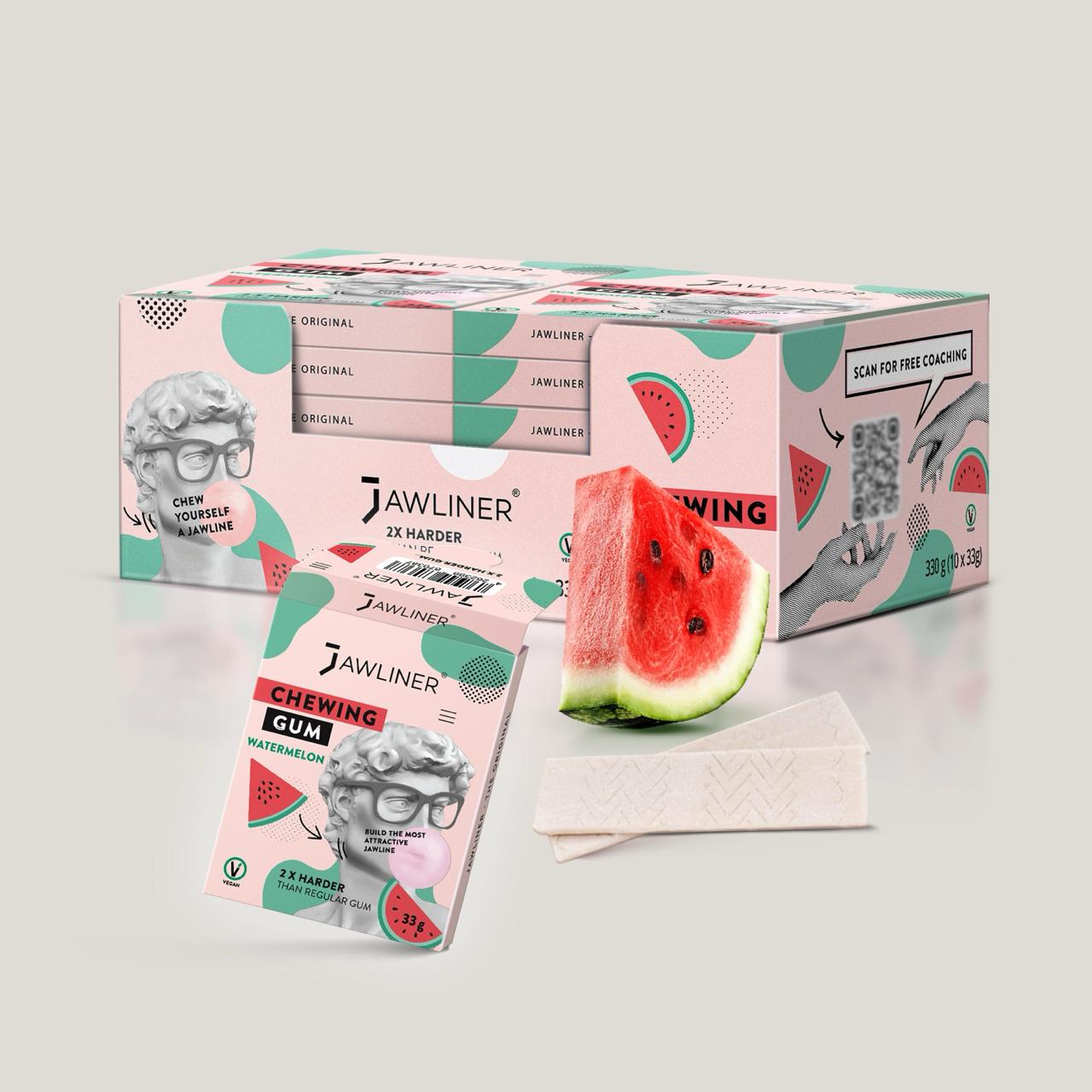 JAWLINER® Chewing Gum Watermelon Medium Hard