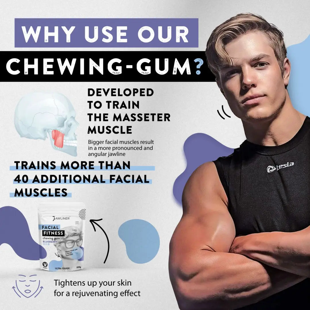 JAWLINER® Fitness Chewing Gum Blueberry Ice