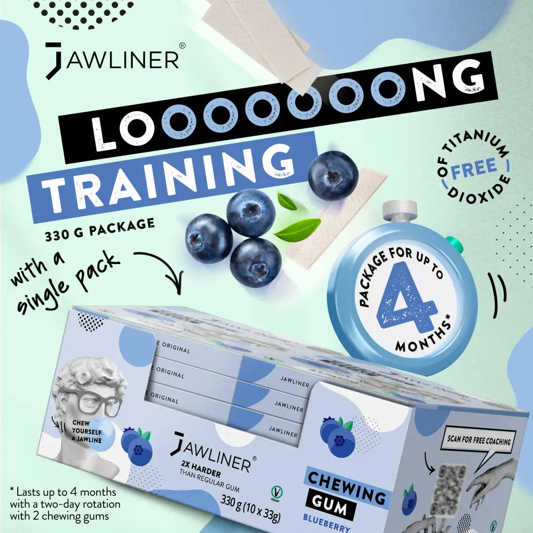 JAWLINER® Chewing Gum Blueberry Medium Hard