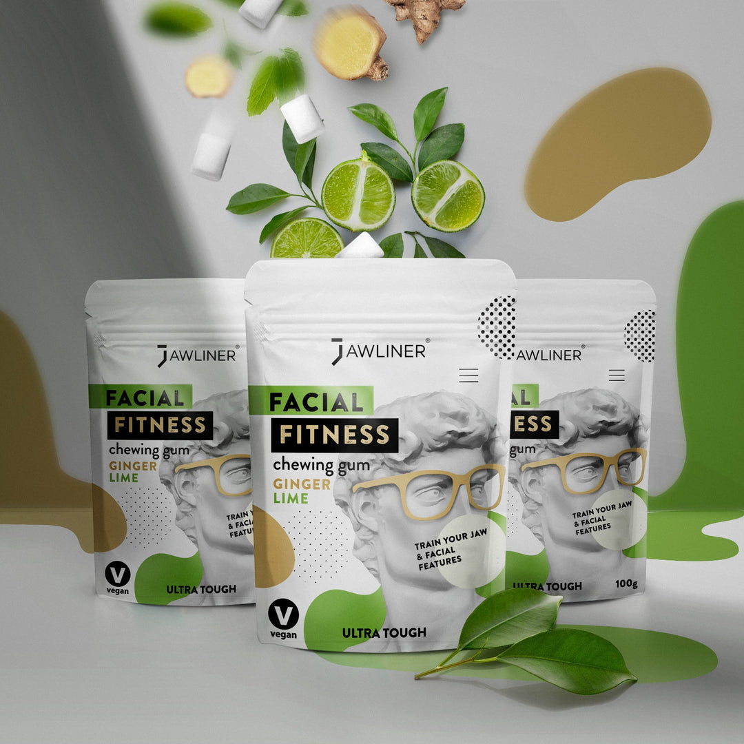 JAWLINER Fitness Chewing Gum (2 months pack) Jawline Sugar Free Mint Gum -  - Jawline Exerciser For Mewing And Shapen The Jaw - 15x Harder Than Regular  Gum 
