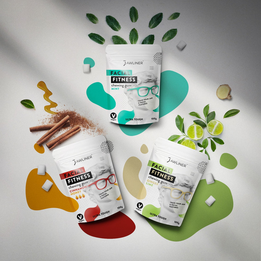 JAWLINER® Chewing Gum Ginger/Lime + Mint + Cinnamon/Honey